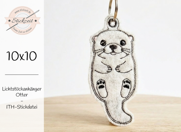 Lichtstück Anhänger Otter - ITH-Stickdatei